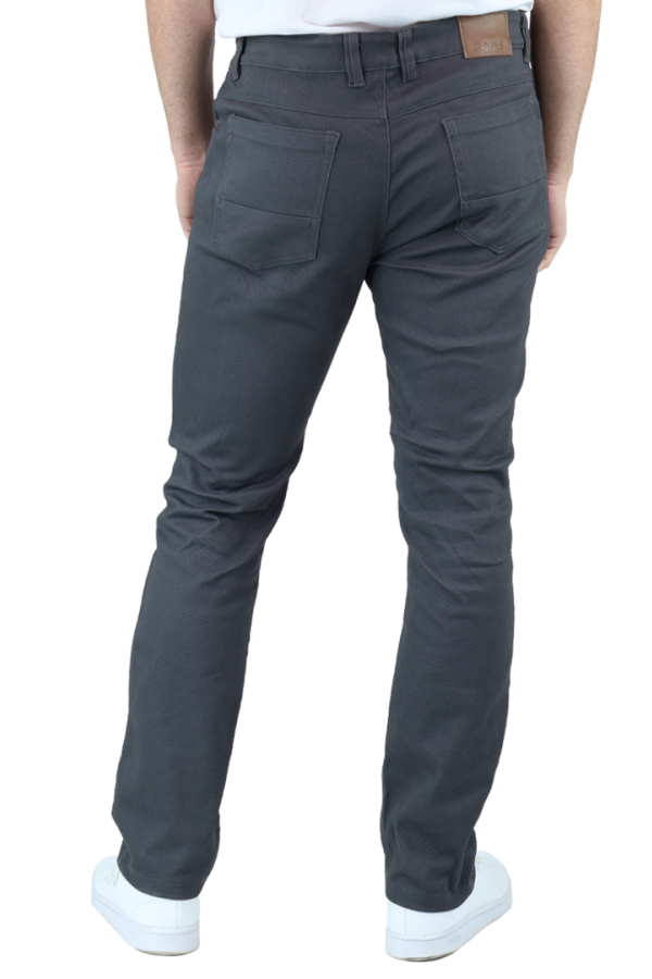 Pantalón Color Gris De Corte Slim Fit Gabardina Algodón Para Hombre
